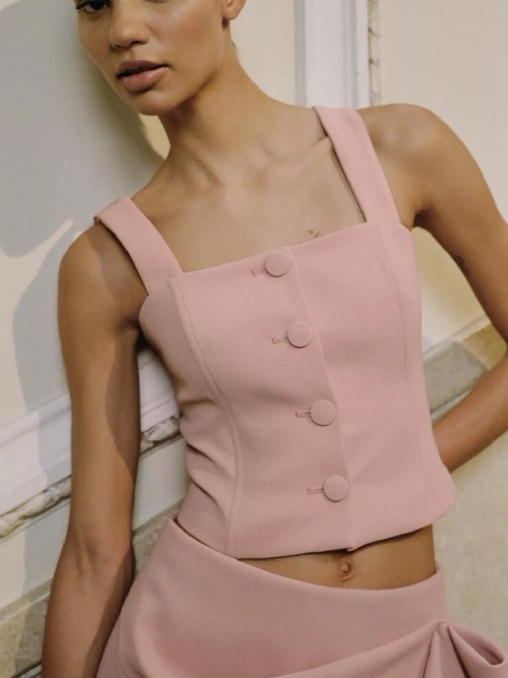 Zara pink top with buttons